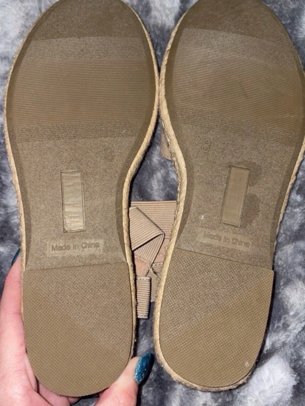 Madden Girl Beige Espadrille Sandals with Elastic Cross Straps